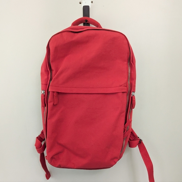 IKEA Dromsack Red Canvas Backpack Laptop Large Travel - Picture 1 of 16